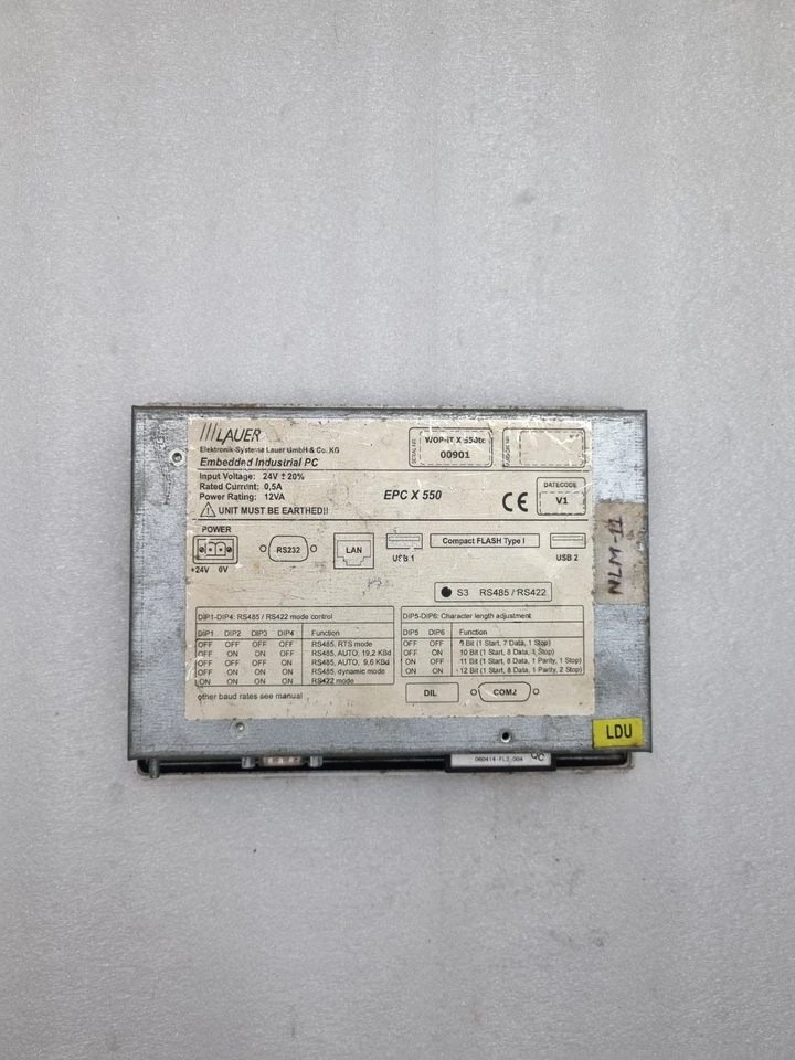 LAUER EPC X 550 EMBEDDED INDUSTRIAL PC HMI PANEL 24VDC WITH 128MB CARD EPCX550